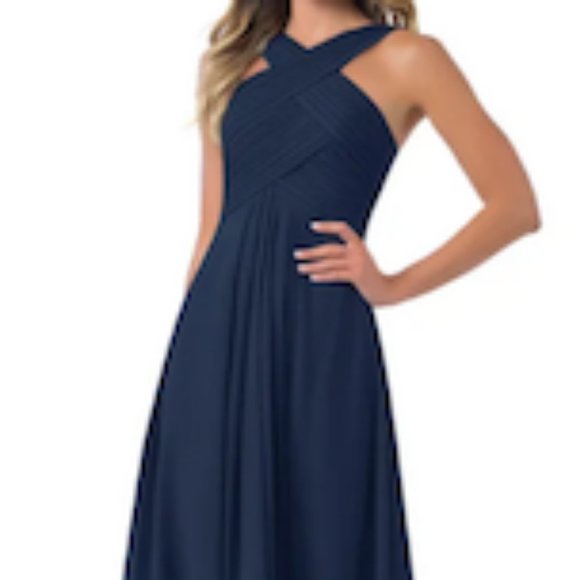 Azazie Navy Blue Bridesmaid Dress- size 8 - Picture 5 of 5
